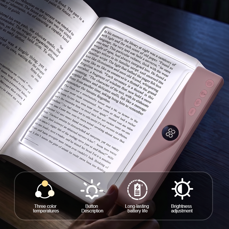 3 Light Colors Rechargeable LED Book